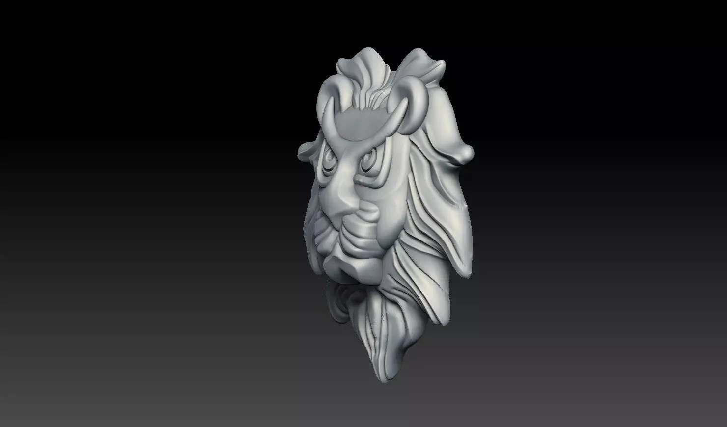 Lion Face Pendant 3D Print Model 3D print model_6