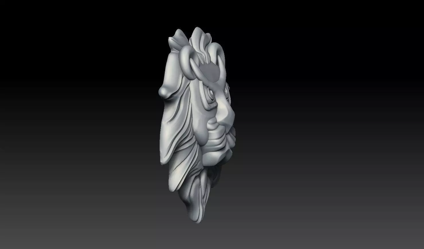 Lion Face Pendant 3D Print Model 3D print model_3