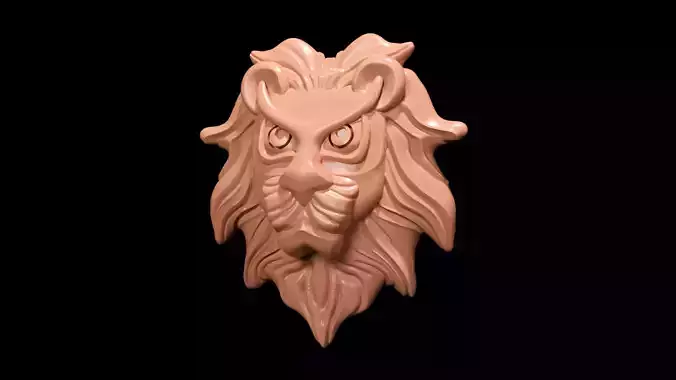 Lion Face Pendant 3D Print Model