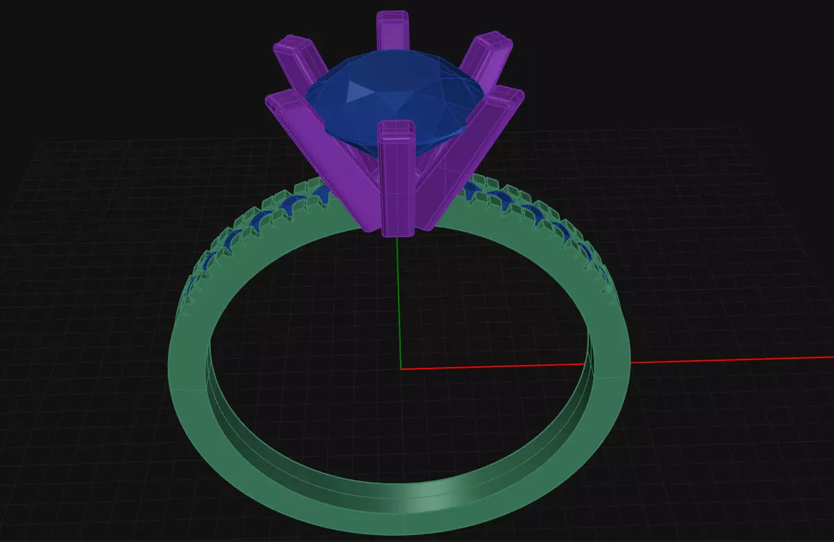 6 Prong Diamond Engagement Ring 3D print model_0