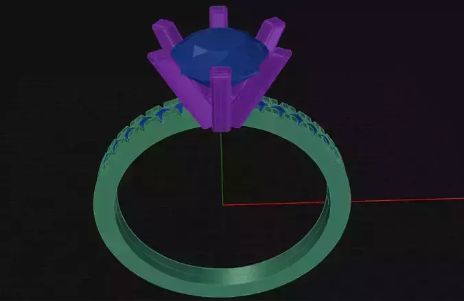6 Prong Diamond Engagement Ring 3D print model