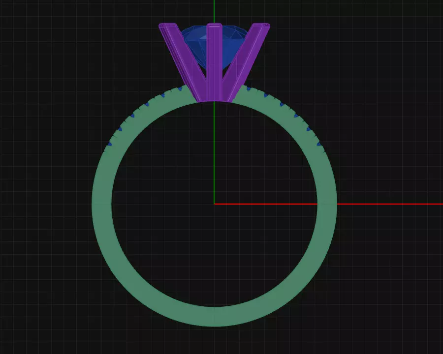 6 Prong Diamond Engagement Ring 3D print model_2