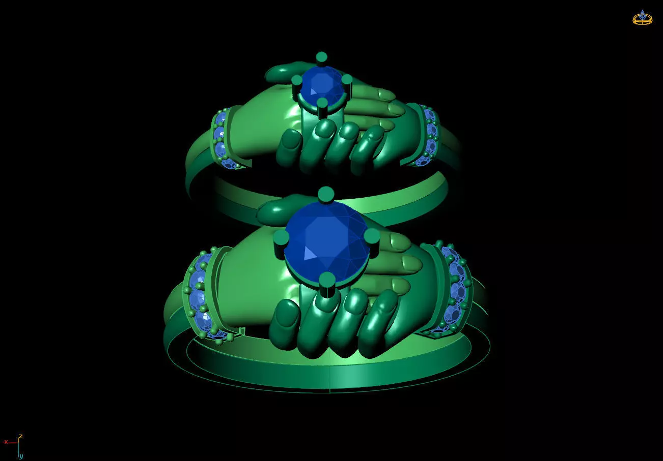 Hand Holding Couple Ring Romantic Matching Band for Couples 3D print model