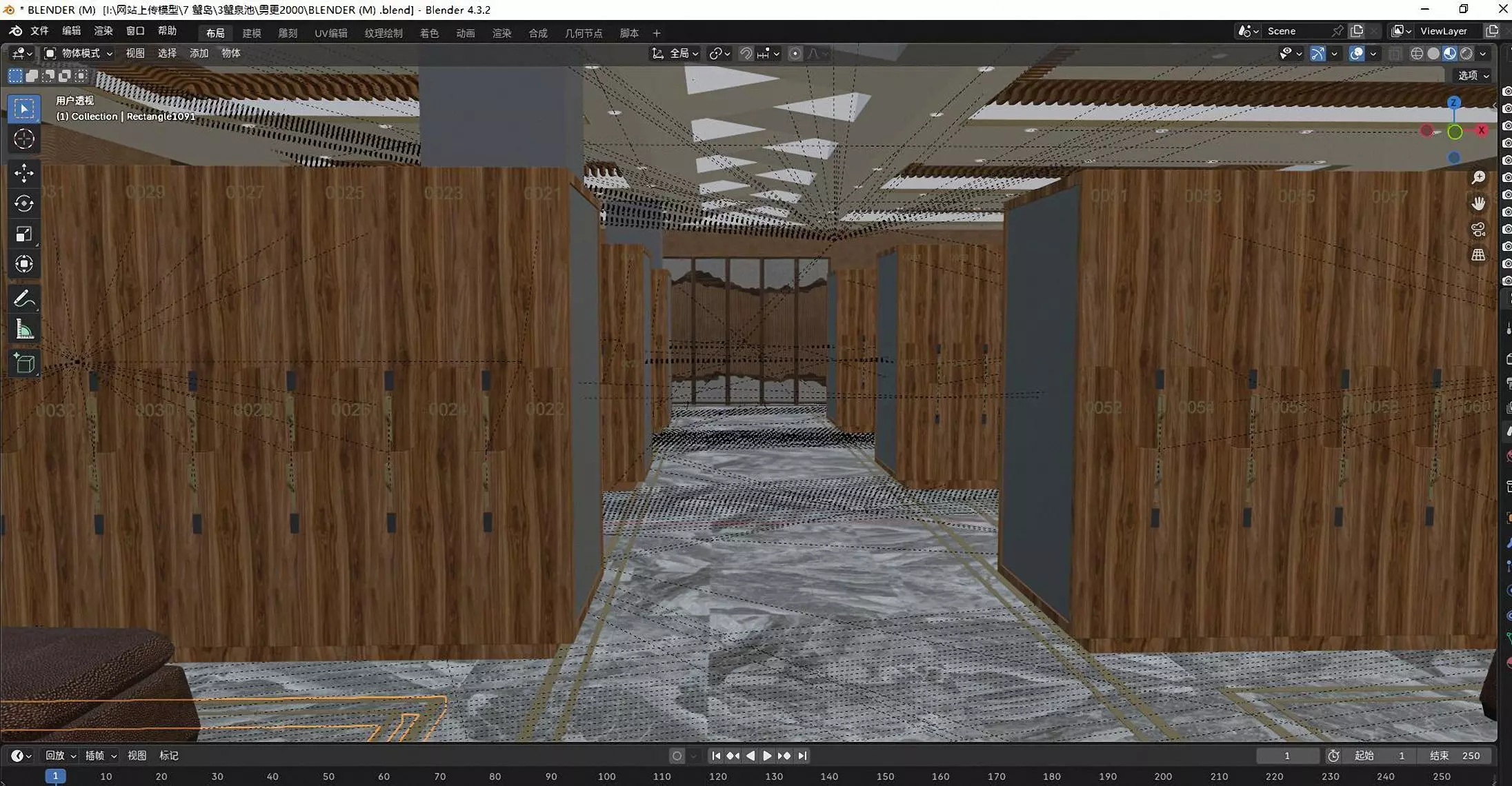Locker room 3D model_3