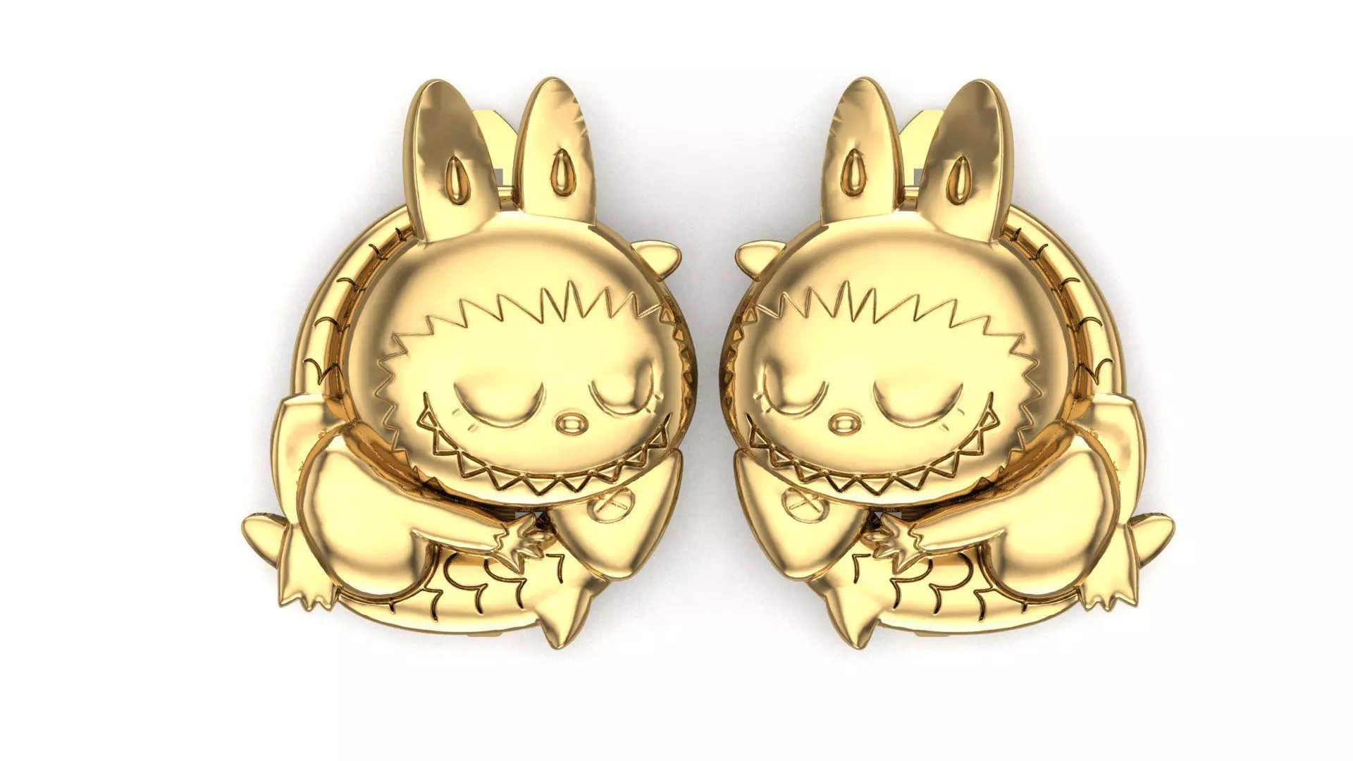 Earring Labubu with fish 3D print model