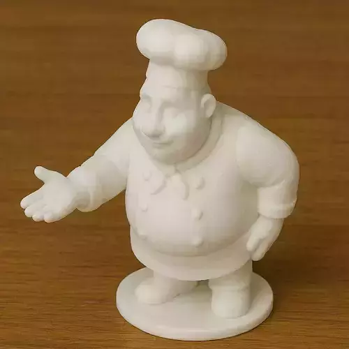 Chef Bowing to Customer 3D print model