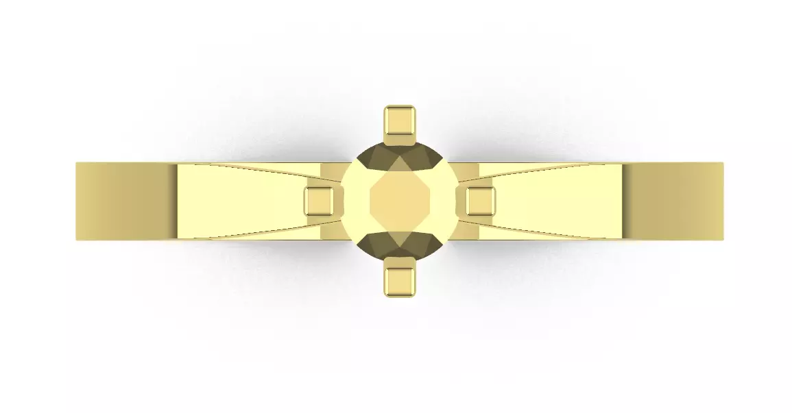 4 Prong Diamond Engagement Ring 3D print model_5