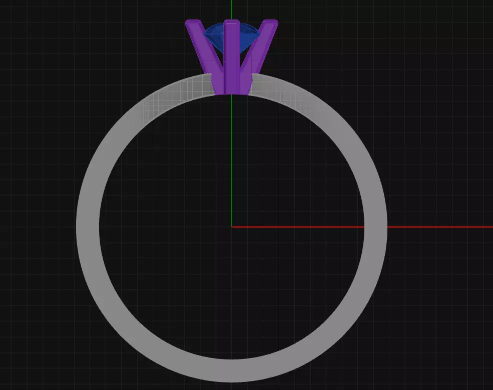 4 Prong Diamond Engagement Ring 3D print model_2