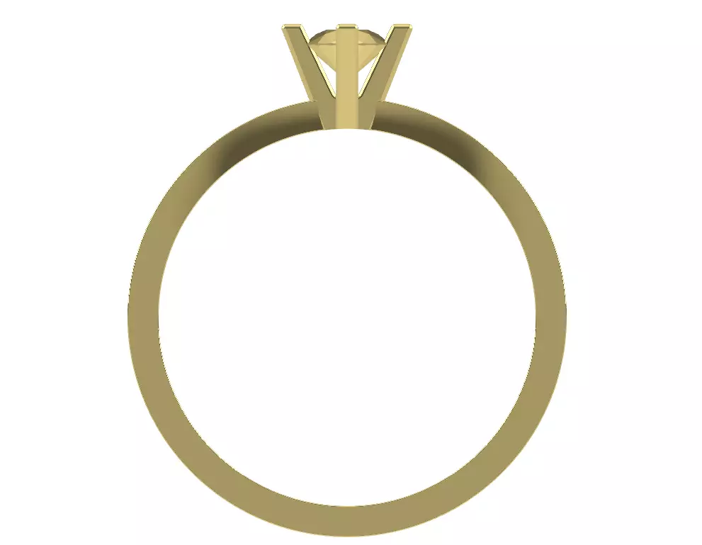 4 Prong Diamond Engagement Ring 3D print model_7