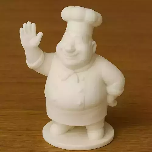 Chef Waving to Customer 3D print model