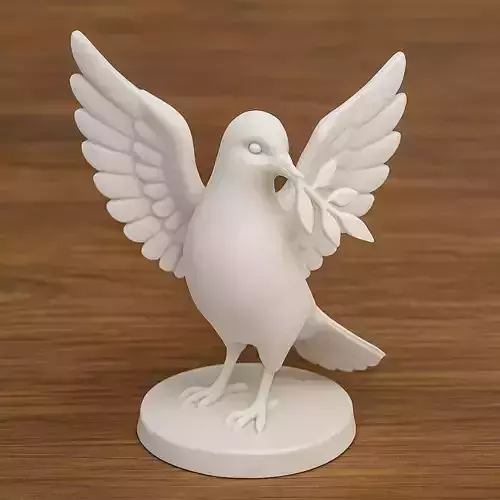 Dove with Olive Branch 3D print model