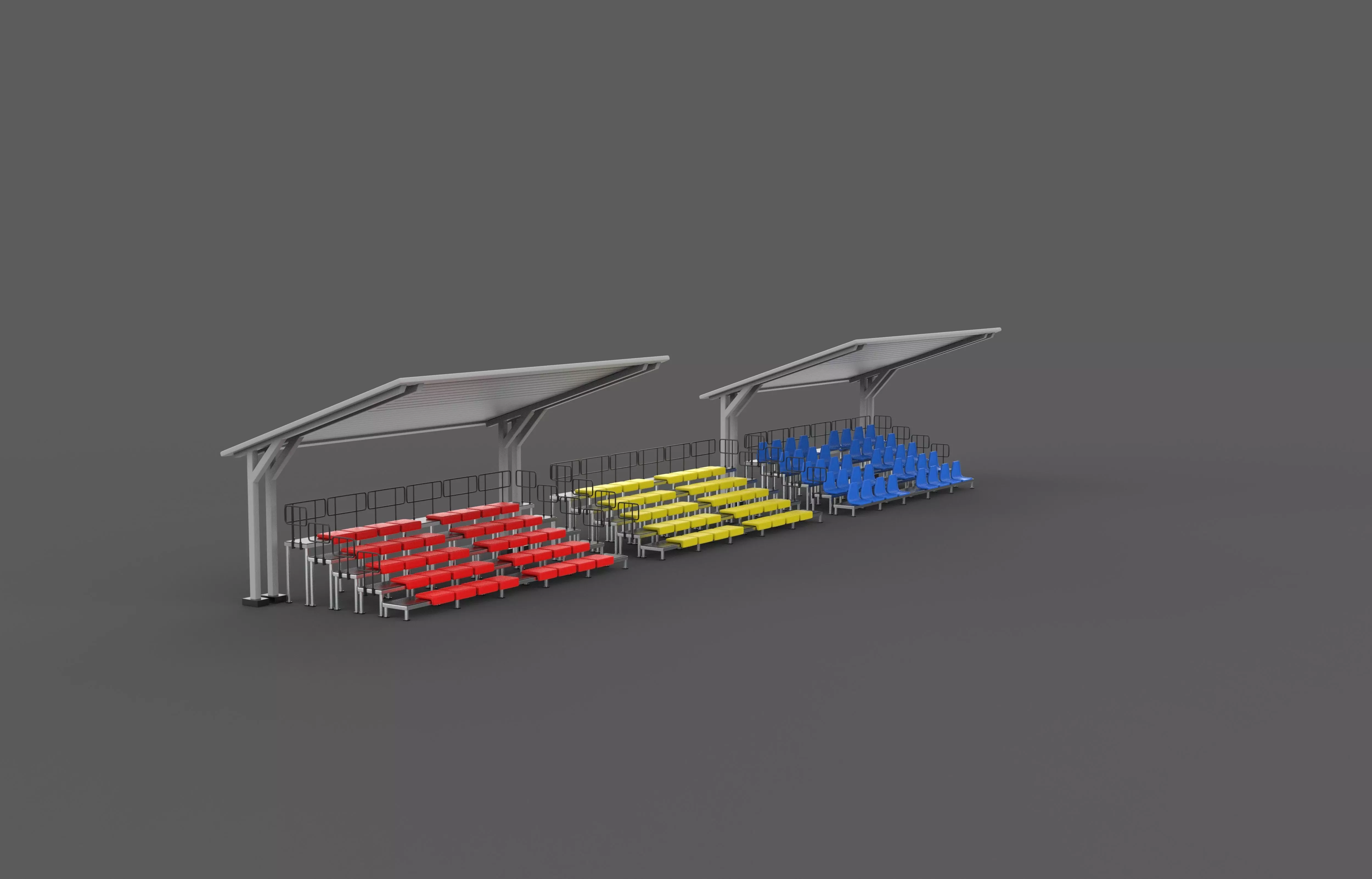 bleacher module 3D model_5