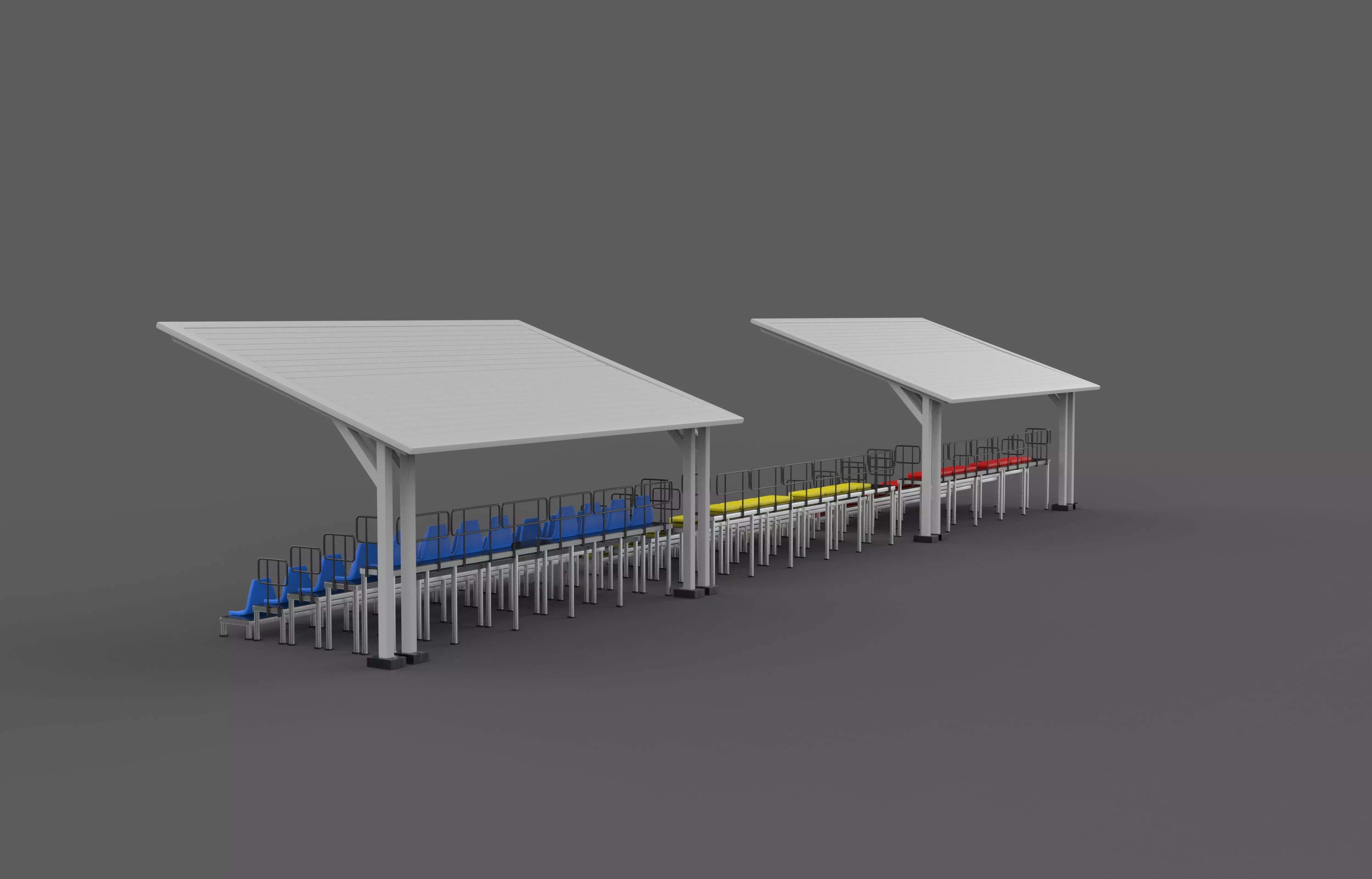 bleacher module 3D model_7