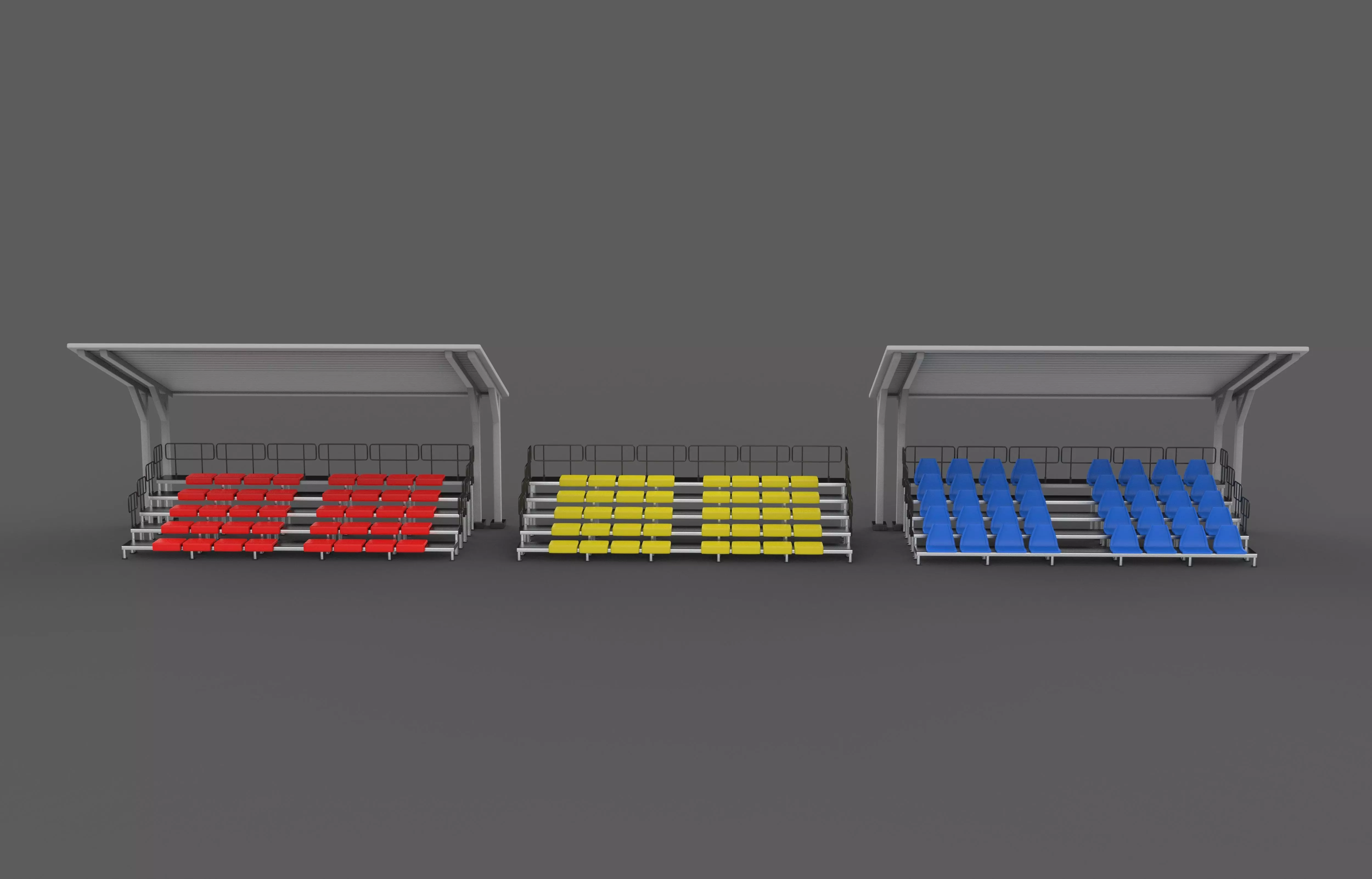 bleacher module 3D model_4
