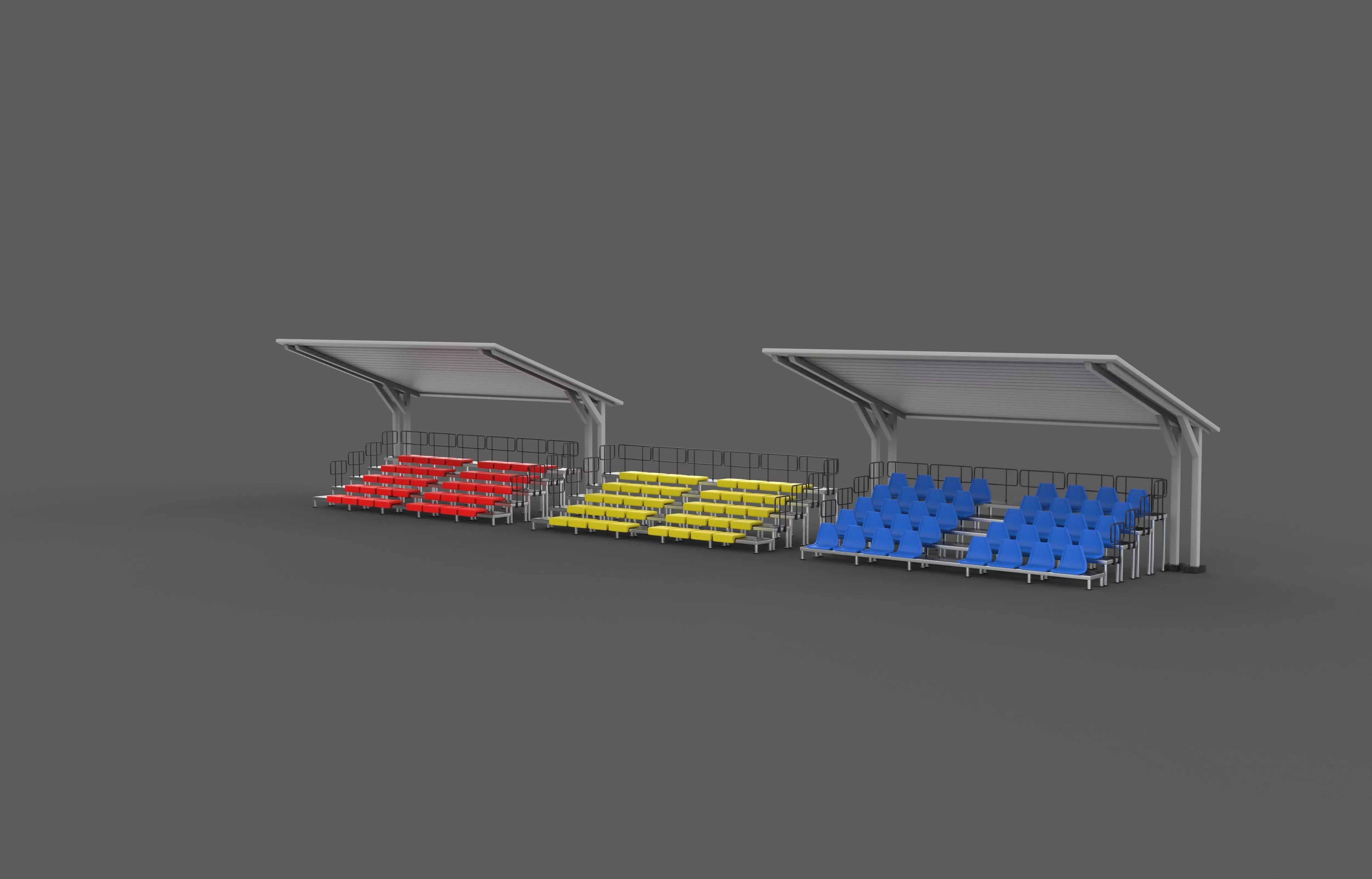 bleacher module 3D model_3
