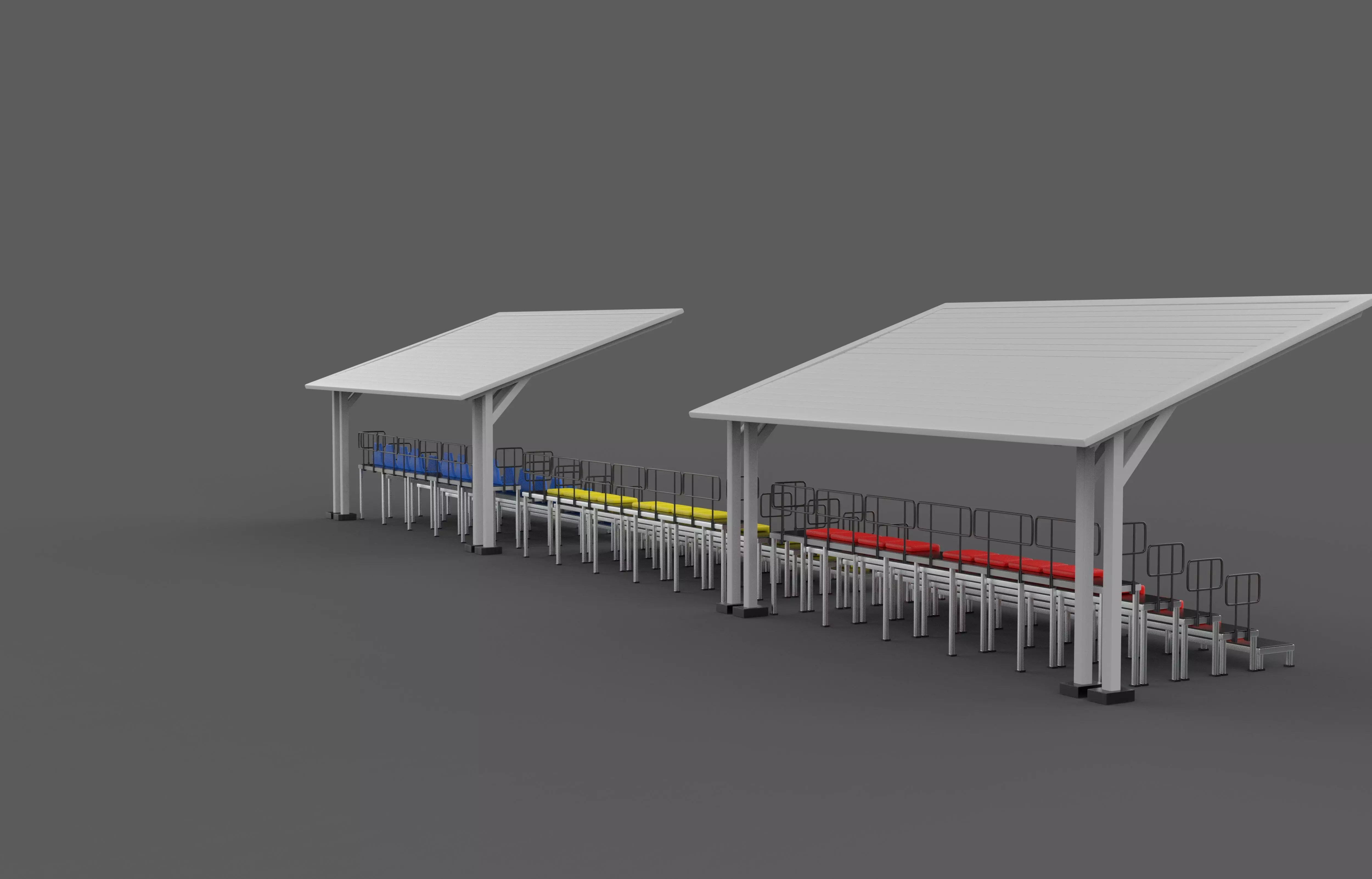 bleacher module 3D model_6