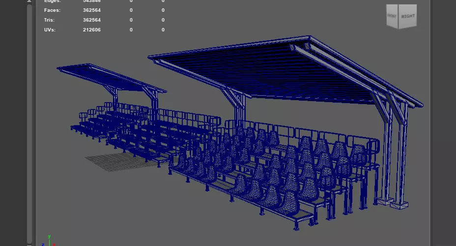 bleacher module 3D model_14