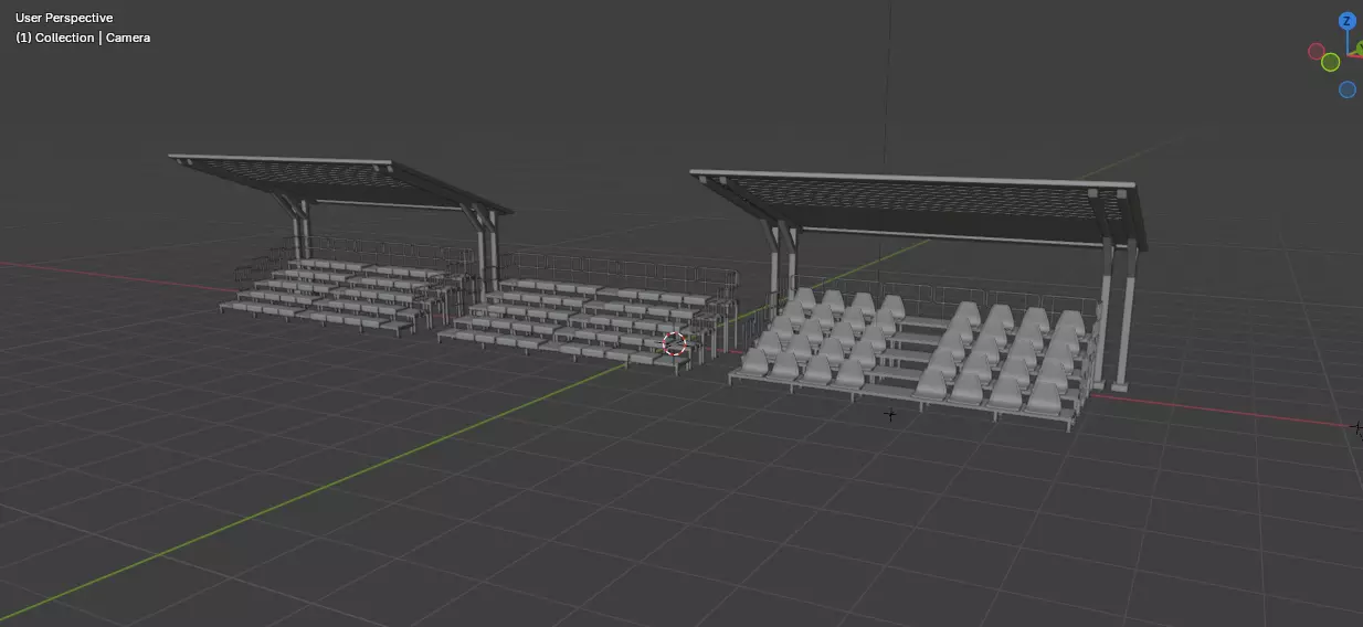 bleacher module 3D model_13
