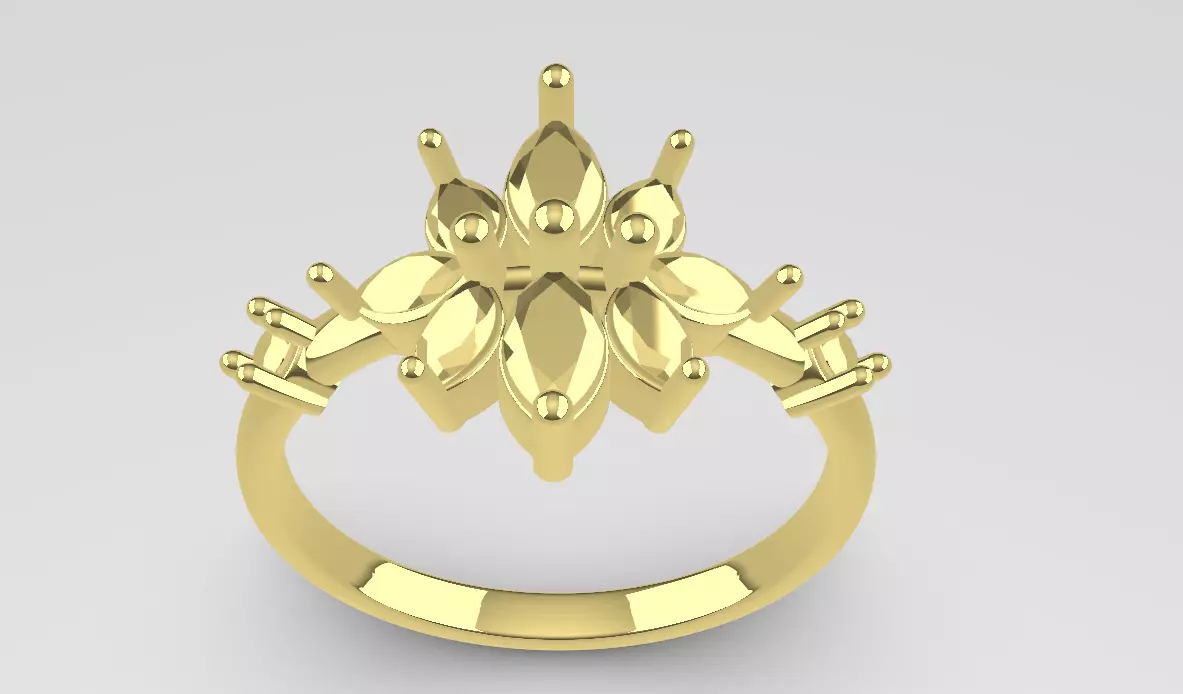 20 Prong Diamond Engagement Ring 3D print model_6