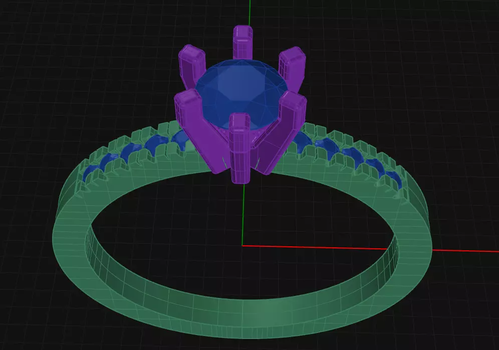 6 Prong Diamond Engagement Ring 3D print model_0