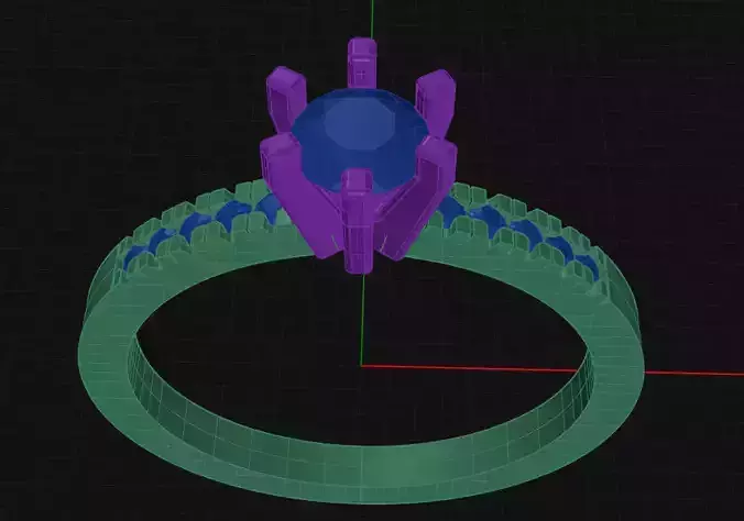 6 Prong Diamond Engagement Ring 3D print model