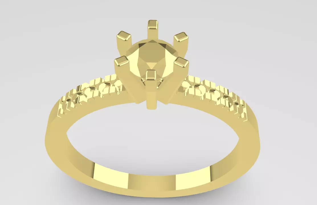 6 Prong Diamond Engagement Ring 3D print model_8