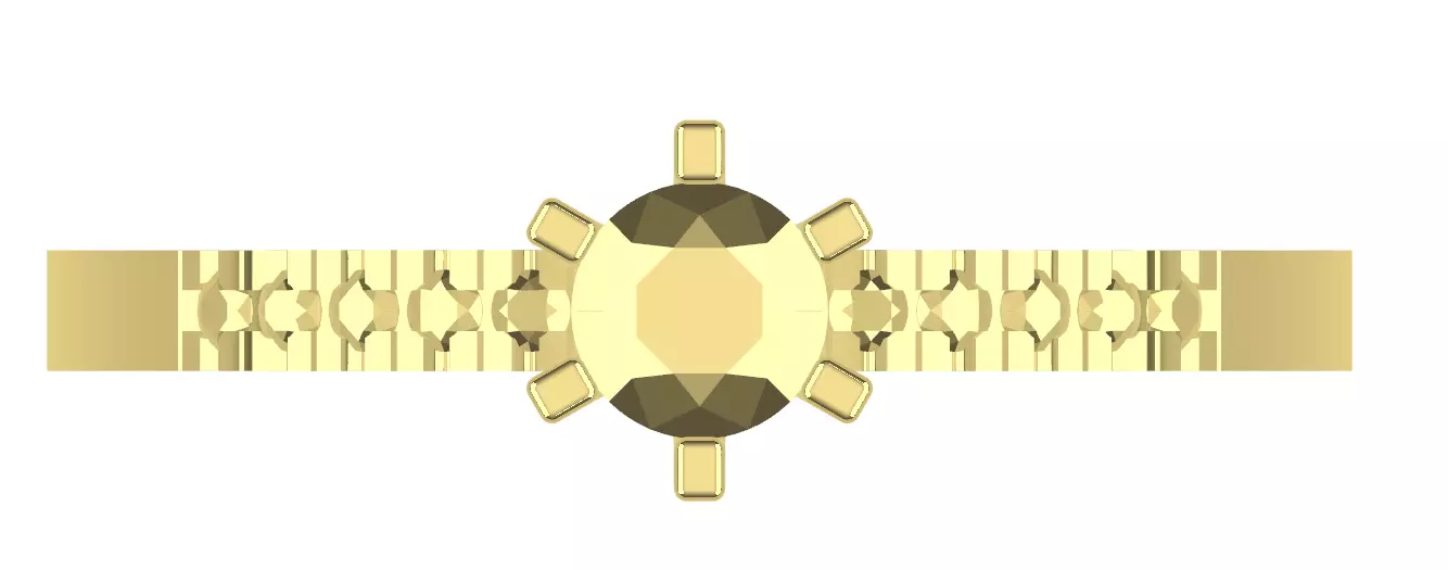 6 Prong Diamond Engagement Ring 3D print model_9