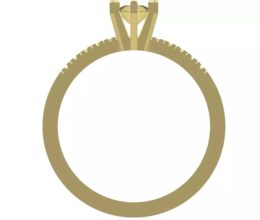 6 Prong Diamond Engagement Ring 3D print model_10