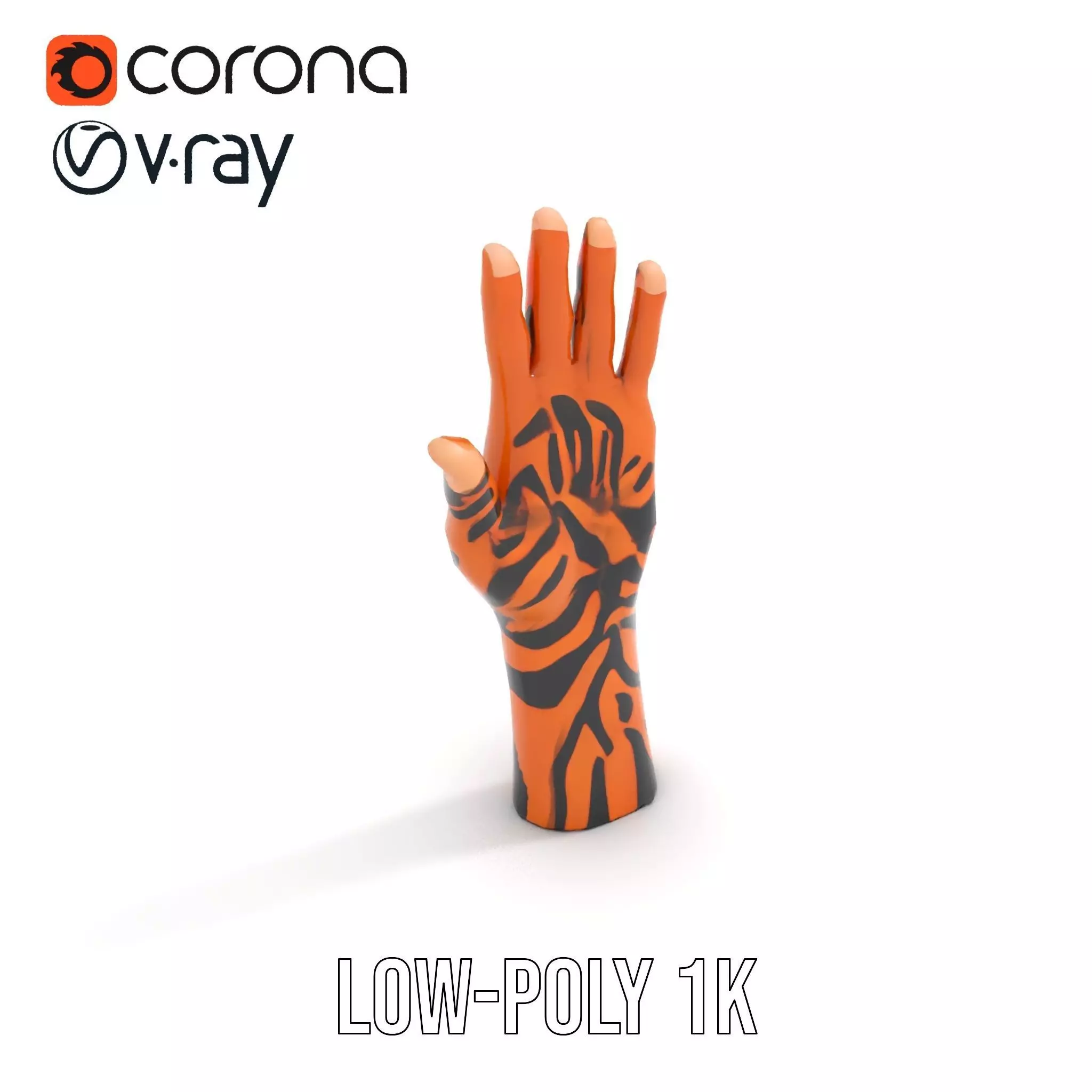 Human Hand with Tribal Tattoo Model Pack Low-poly 3D model_12
