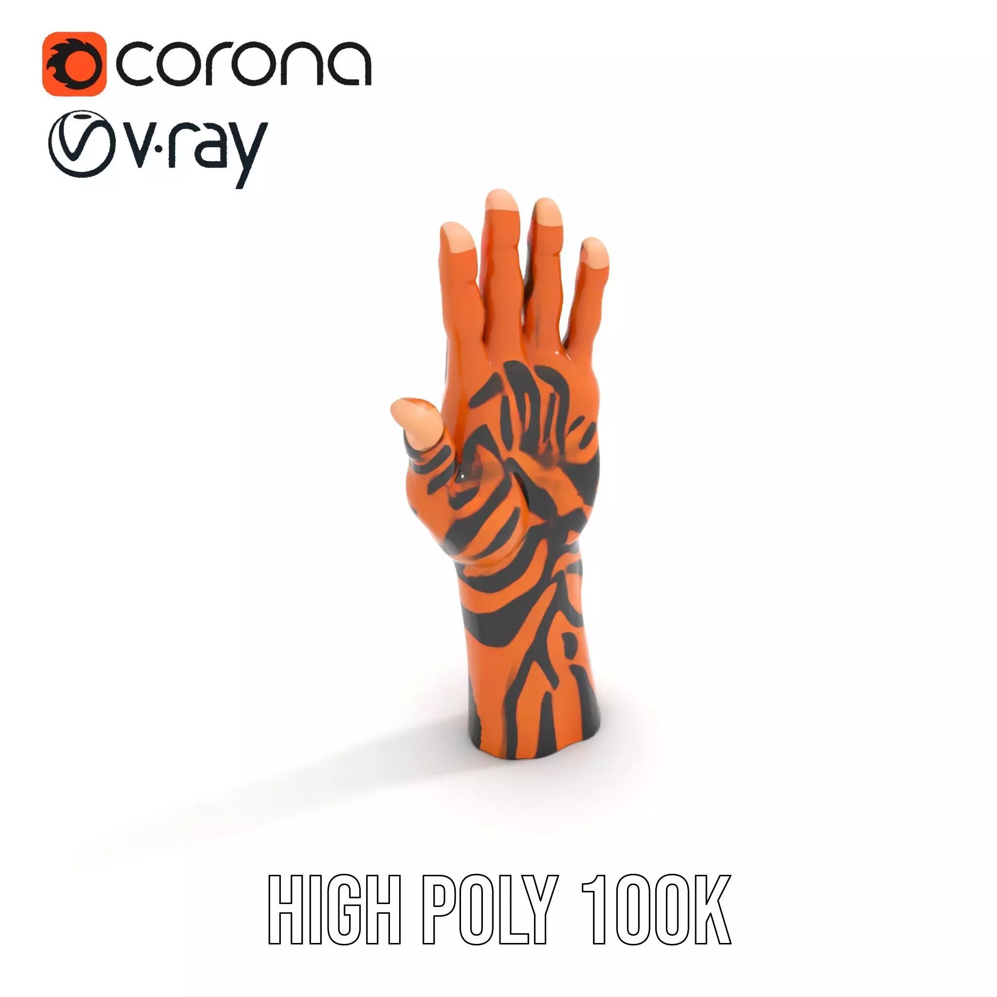 Human Hand with Tribal Tattoo Model Pack Low-poly 3D model_16