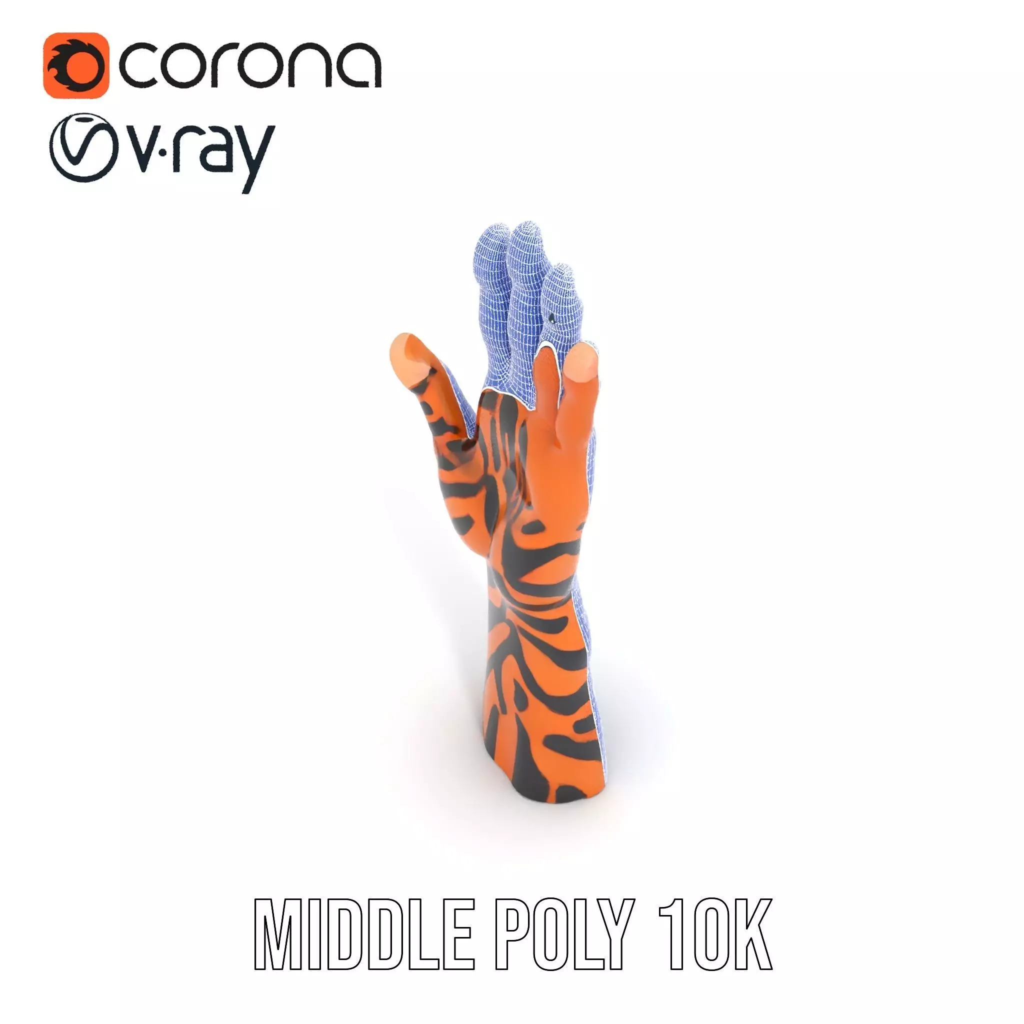 Human Hand with Tribal Tattoo Model Pack Low-poly 3D model_19