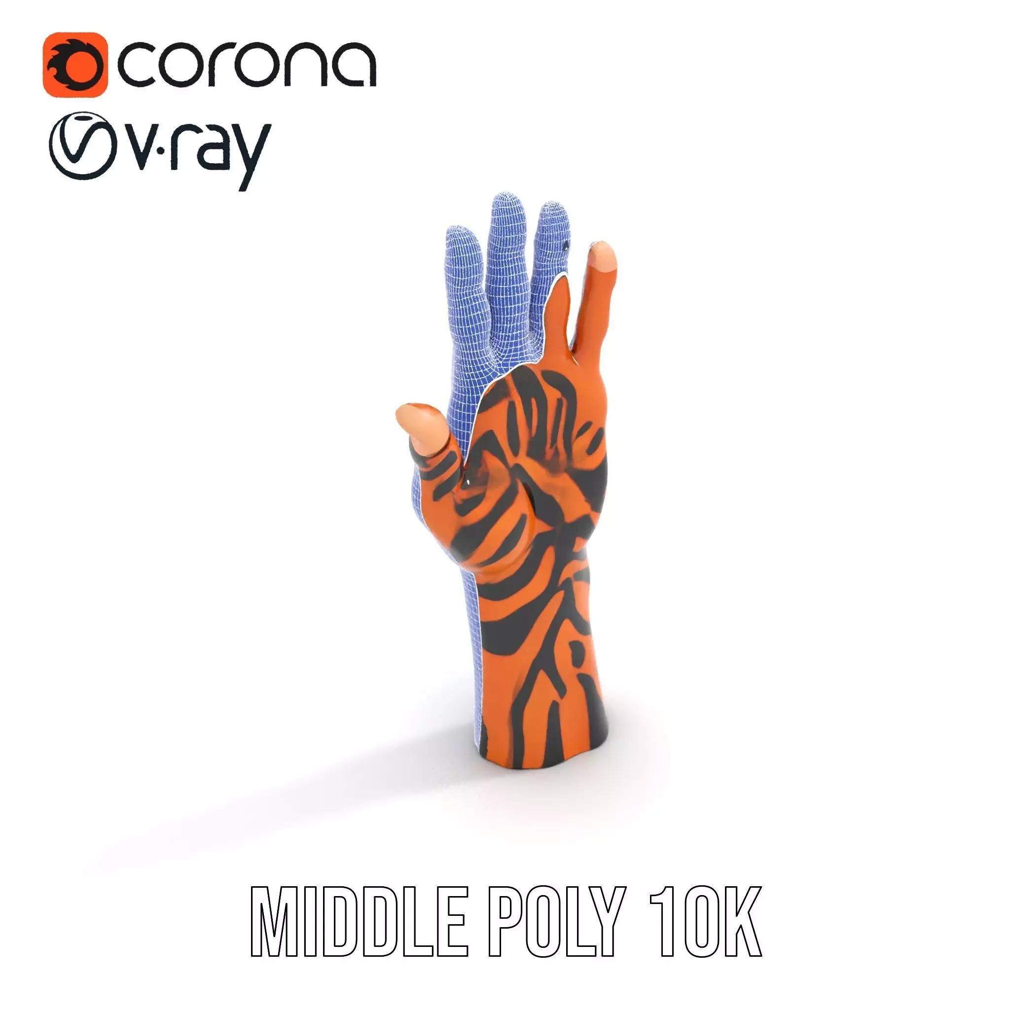Human Hand with Tribal Tattoo Model Pack Low-poly 3D model_27
