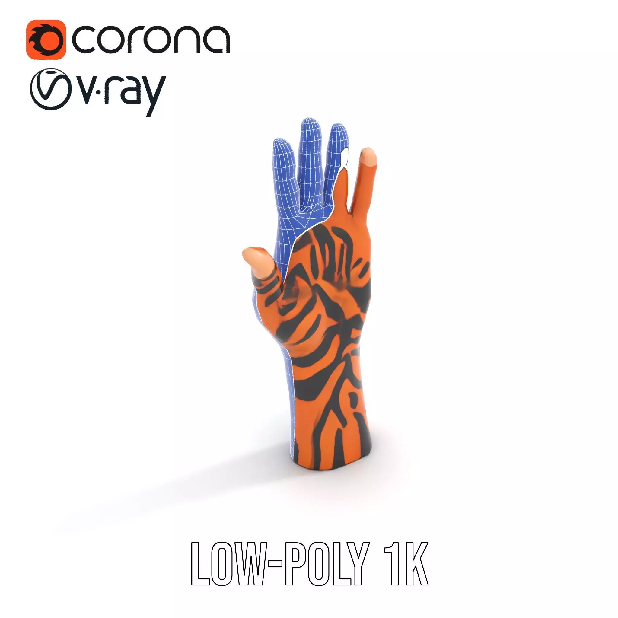 Human Hand with Tribal Tattoo Model Pack Low-poly 3D model_23