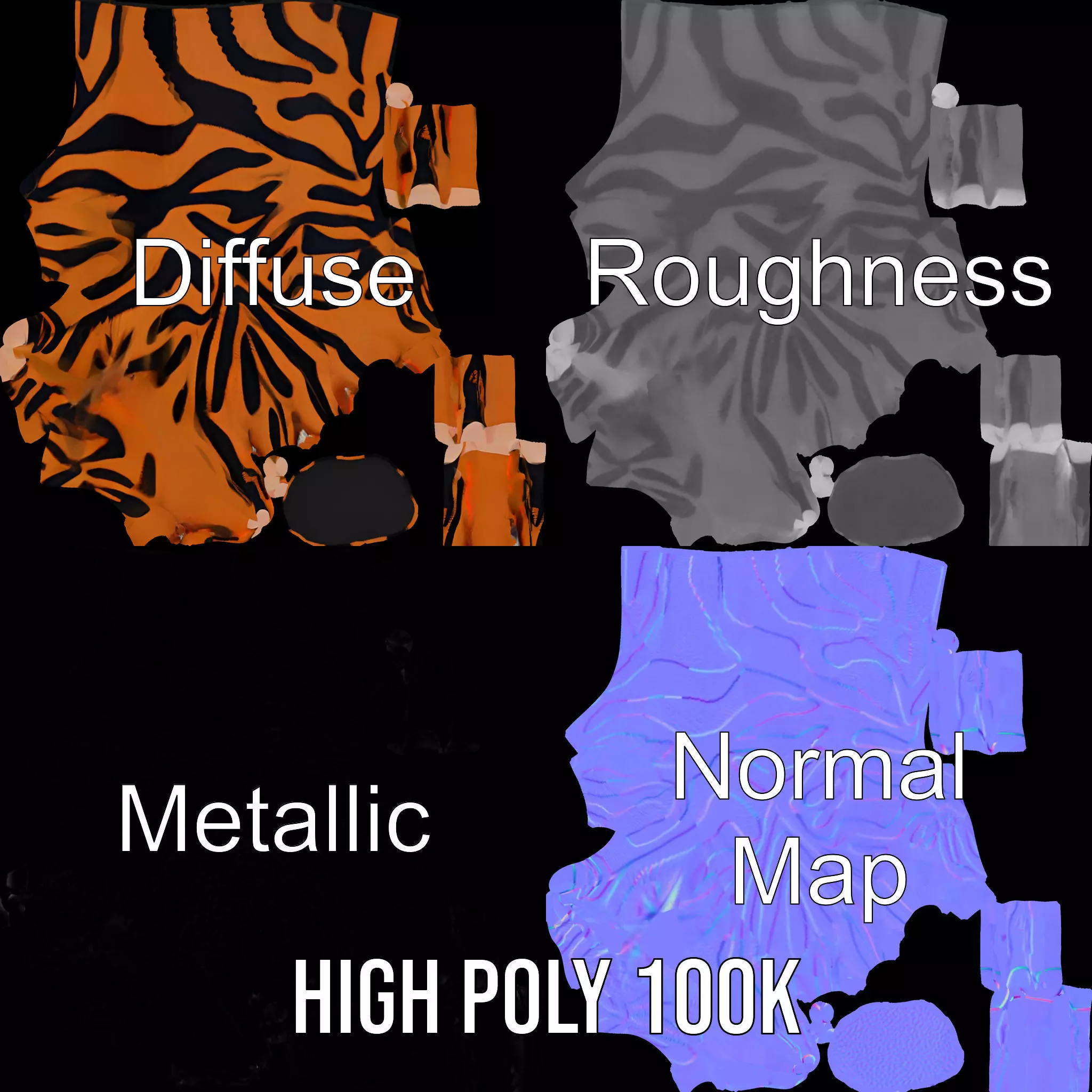 Human Hand with Tribal Tattoo Model Pack Low-poly 3D model_4