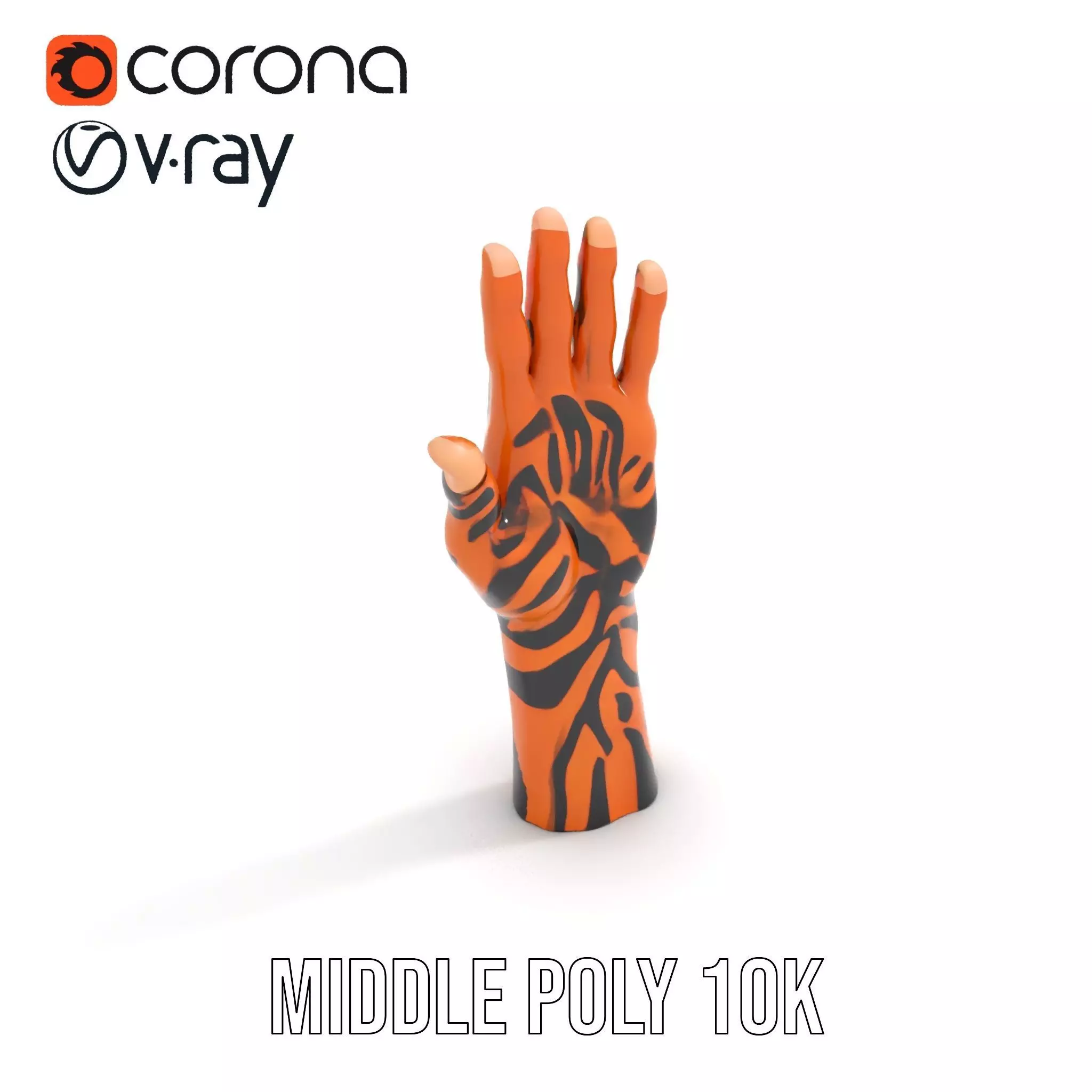 Human Hand with Tribal Tattoo Model Pack Low-poly 3D model_11