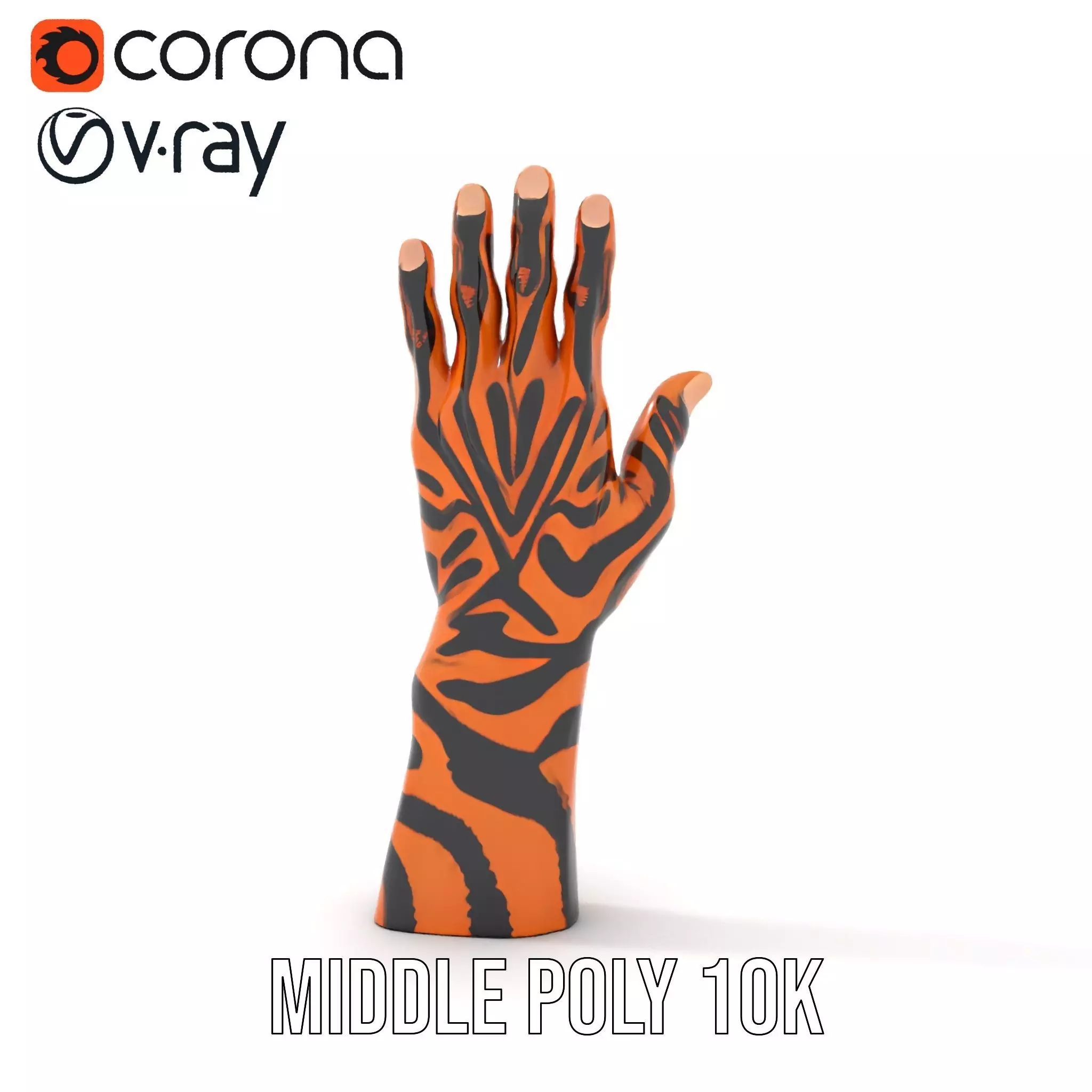 Human Hand with Tribal Tattoo Model Pack Low-poly 3D model_25