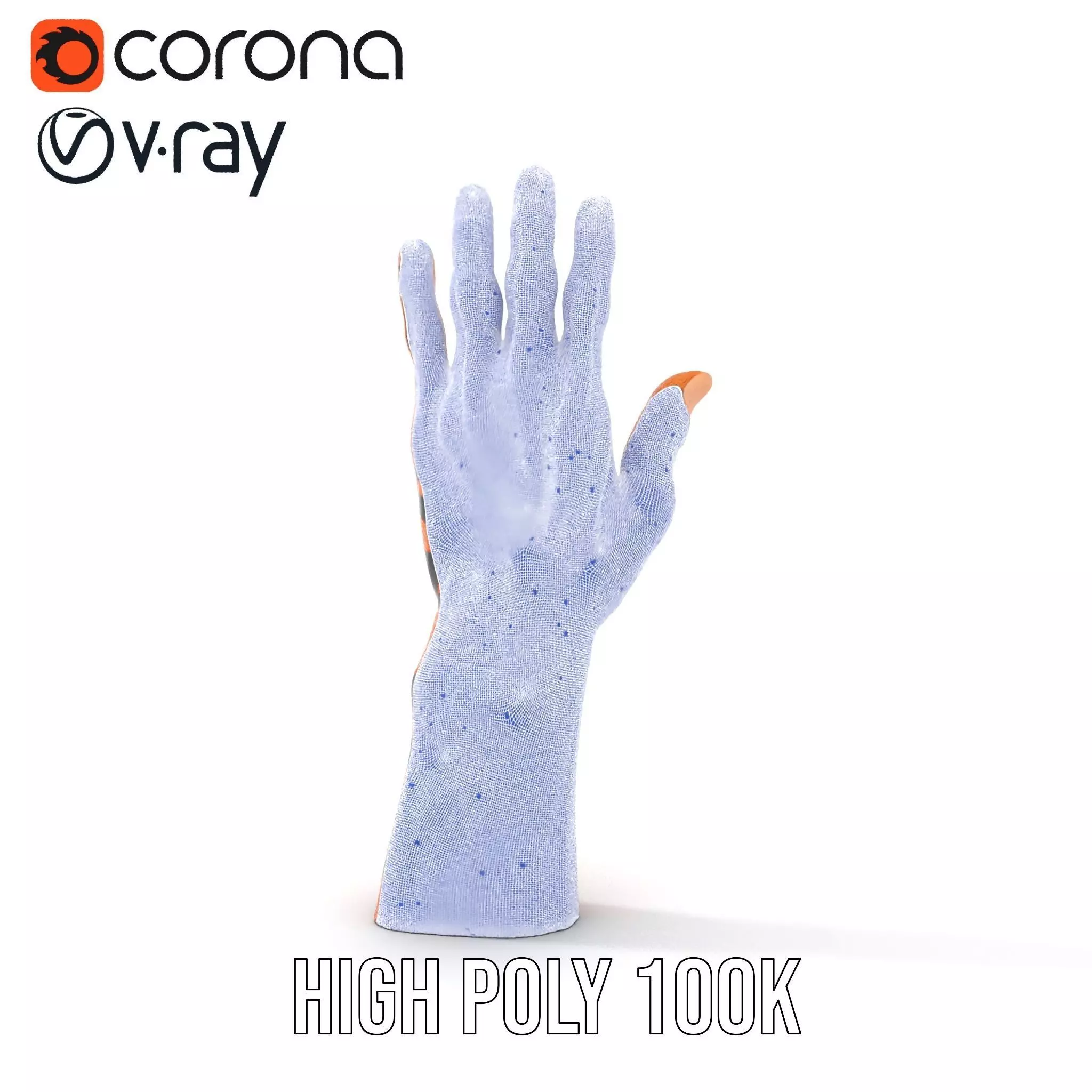 Human Hand with Tribal Tattoo Model Pack Low-poly 3D model_32