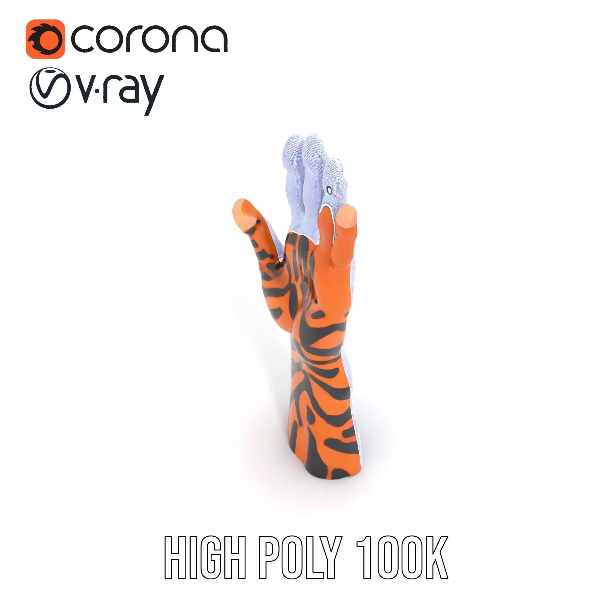 Human Hand with Tribal Tattoo Model Pack Low-poly 3D model_34