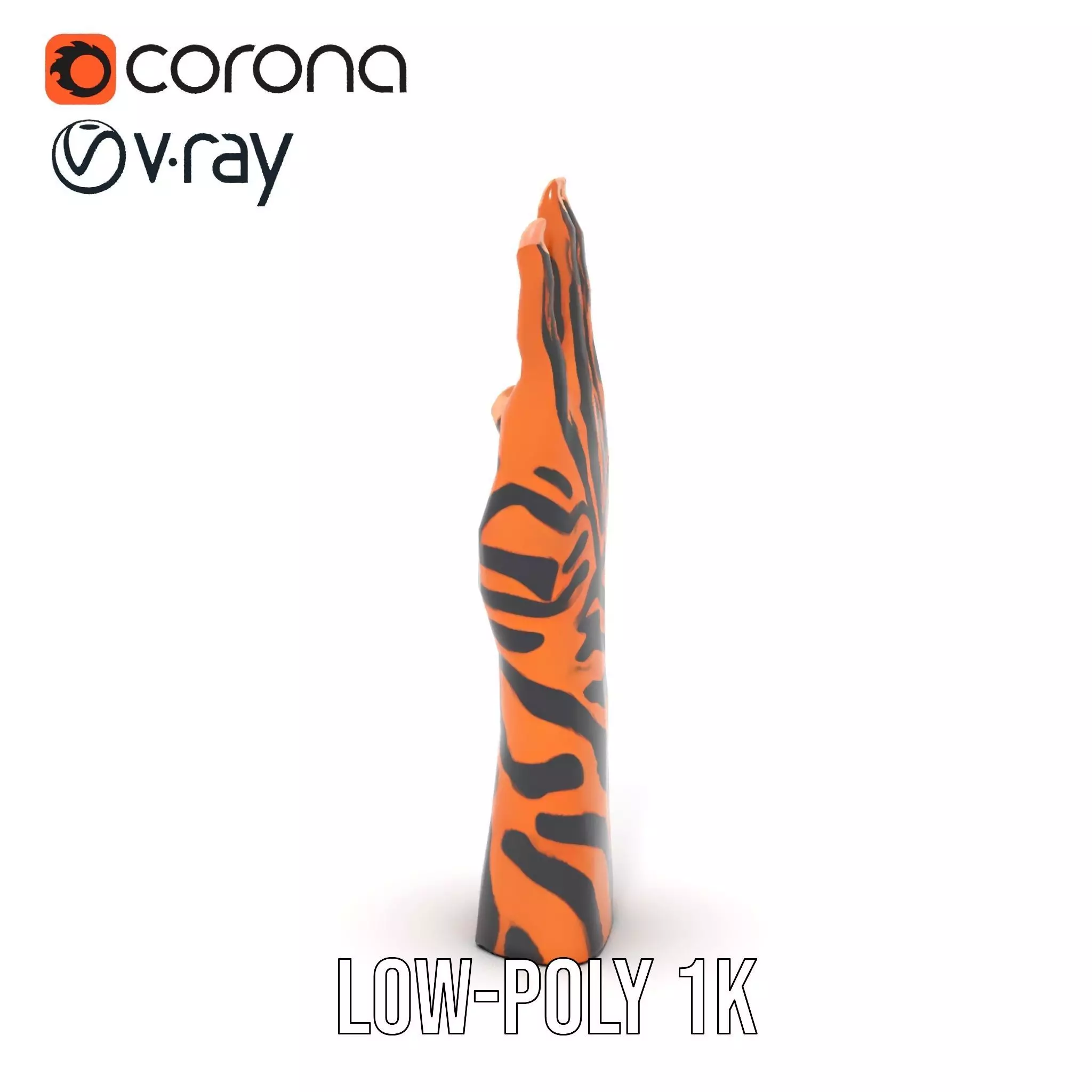 Human Hand with Tribal Tattoo Model Pack Low-poly 3D model_9