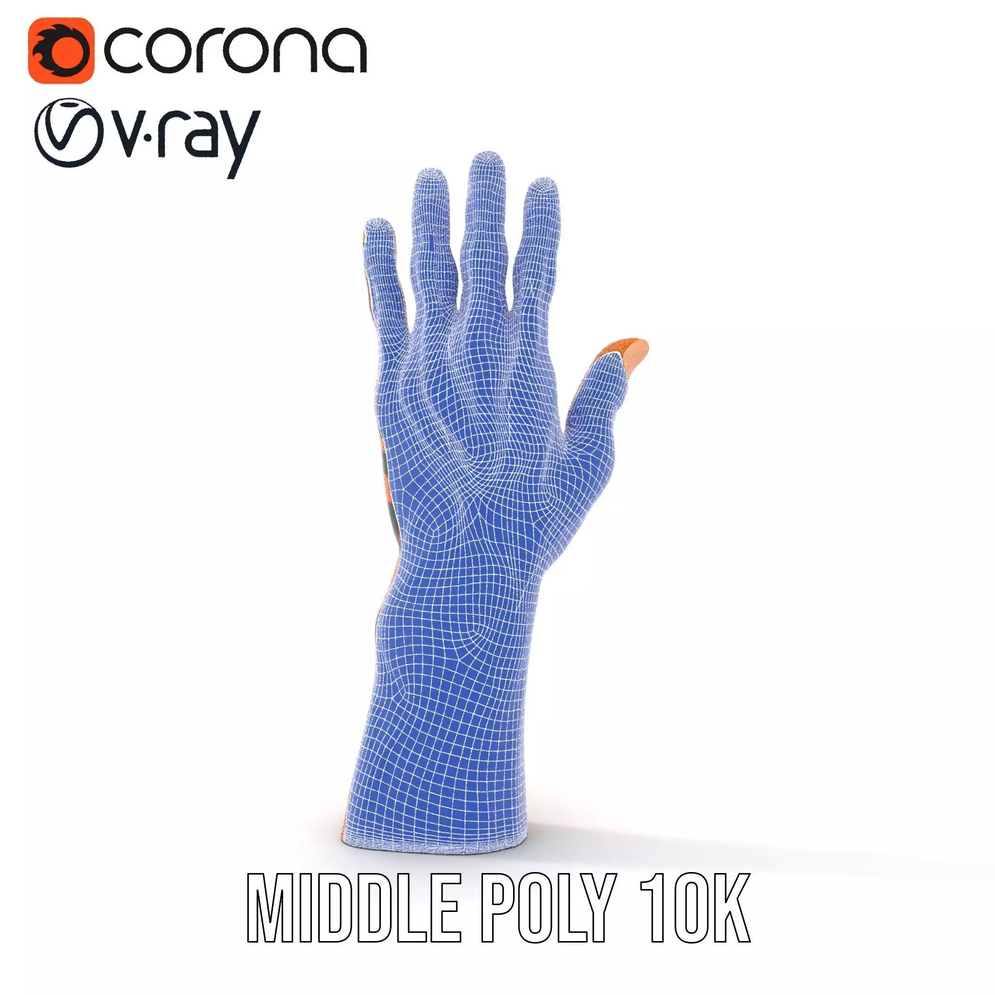 Human Hand with Tribal Tattoo Model Pack Low-poly 3D model_6
