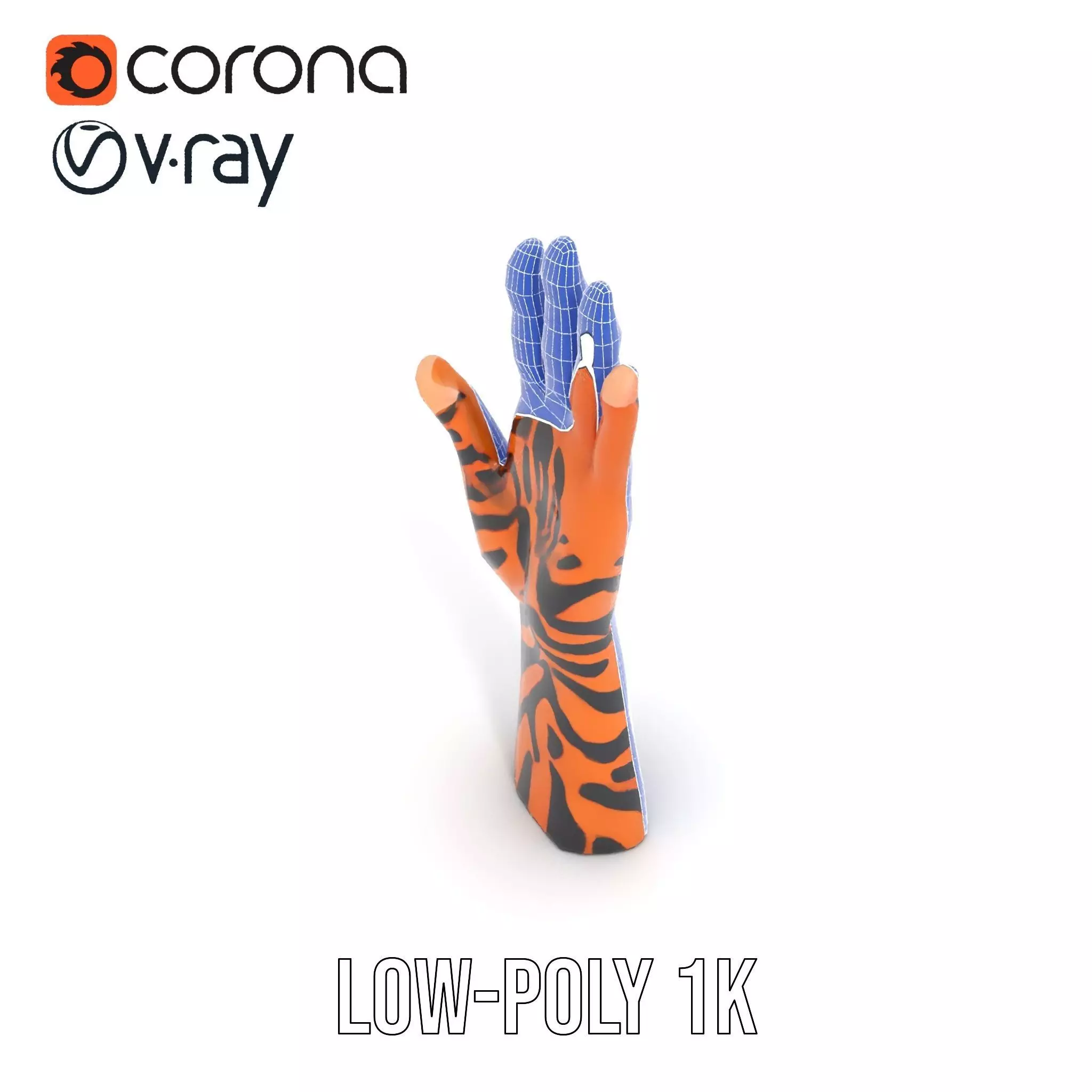 Human Hand with Tribal Tattoo Model Pack Low-poly 3D model_26