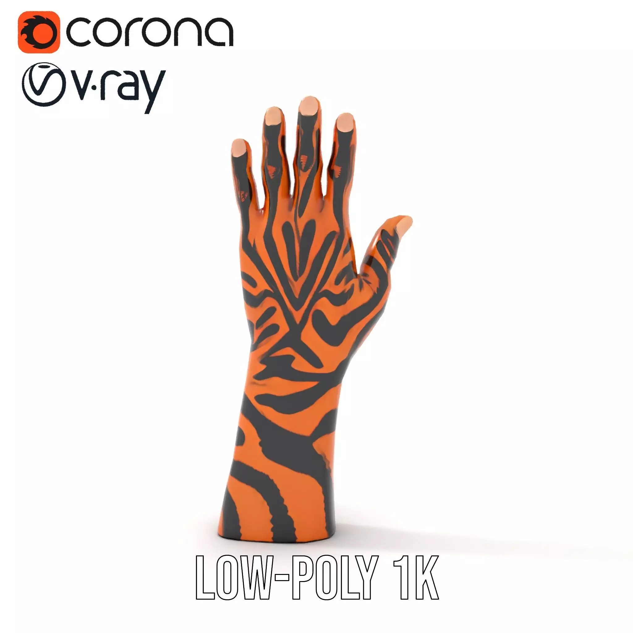 Human Hand with Tribal Tattoo Model Pack Low-poly 3D model_8