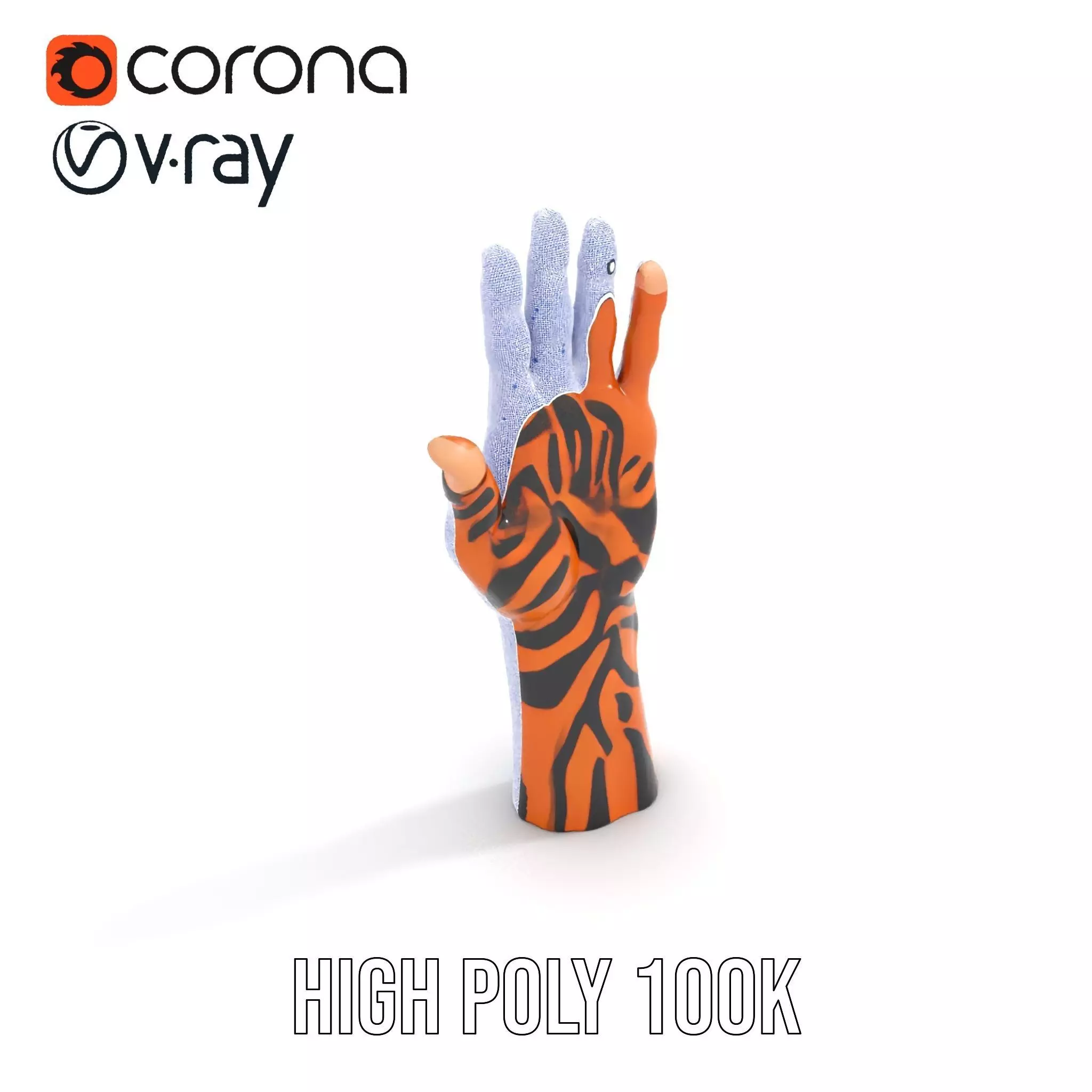 Human Hand with Tribal Tattoo Model Pack Low-poly 3D model_10