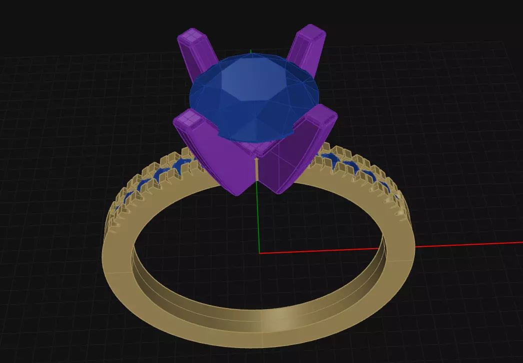 4 Prong Diamond Engagement Ring 3D print model