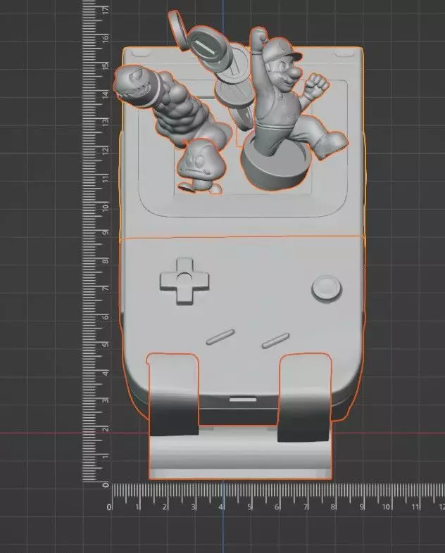 Game Boy Desk Stand with Mario Characters -Printable 3D STL 3D print model_8