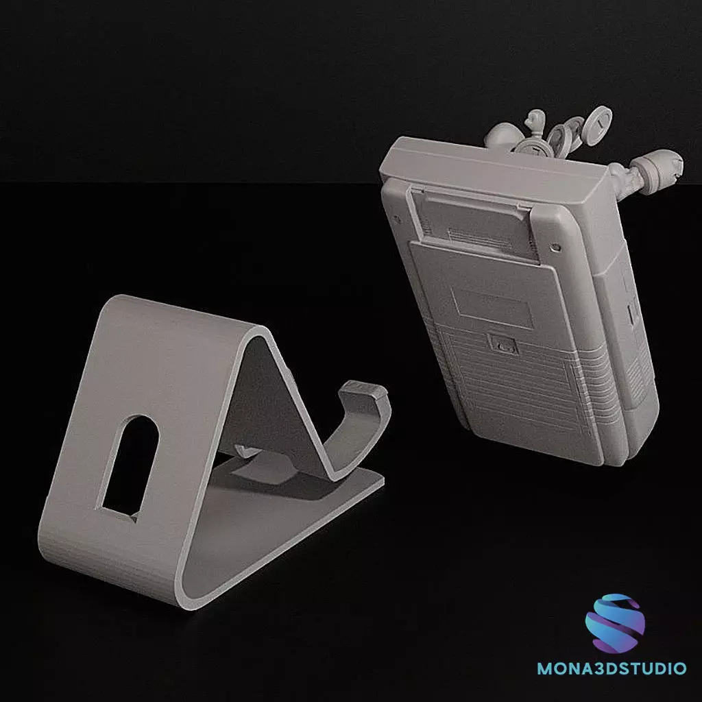 Game Boy Desk Stand with Mario Characters -Printable 3D STL 3D print model_6
