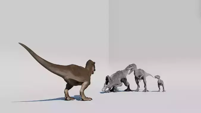 Indominus Rex Adult Blender Rig 3D model