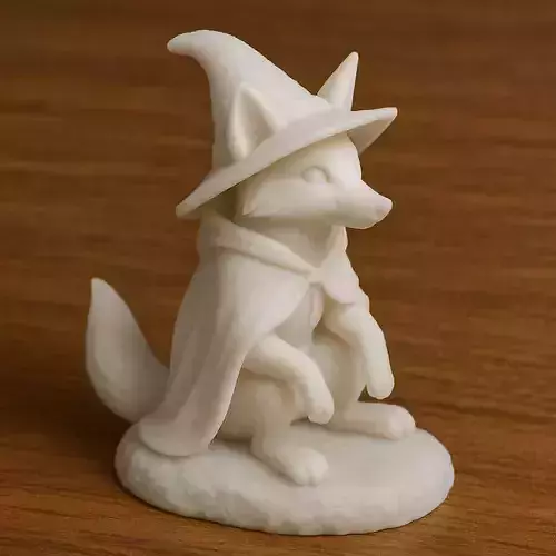European Fox in Halloween Wizard Cloak 3D print model