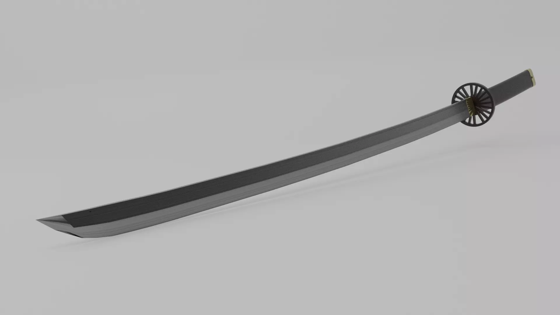 Black katana  Low-poly 3D model_0