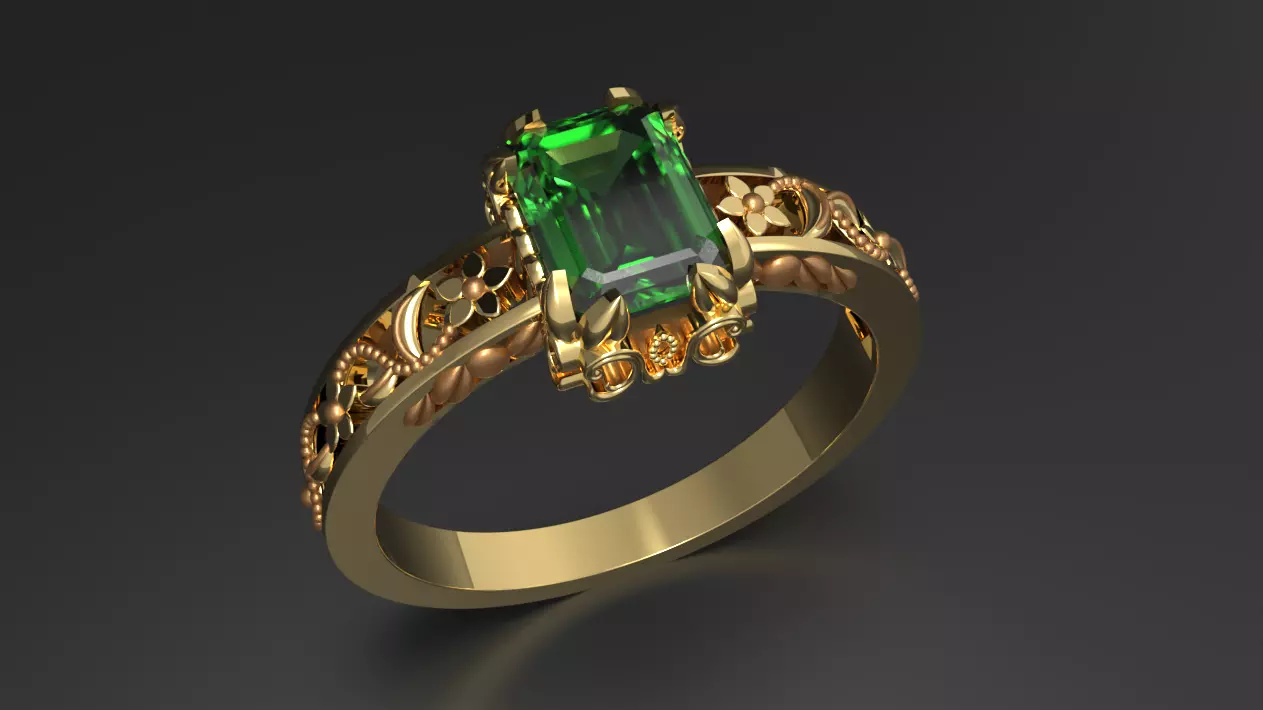 Single Stone Ring with Plain Design on Sides Elegant Minimal 3D print model